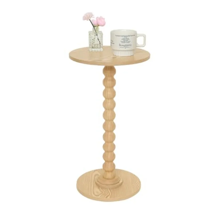 

Round Side Table Small Drink Table for Small Spaces Modern Accent End Table with Solid Wood Leg for Living Room Bedroom Corners