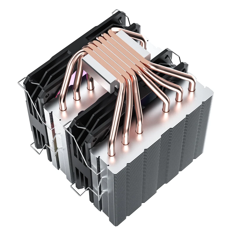 HUANANZHI 6 أنابيب الحرارة وحدة المعالجة المركزية برودة 4PIN PWM ثابت اللون مروحة ملونة برج مزدوج تبريد الهواء المبرد ل LGA1700 115X AMD AM5 AM4