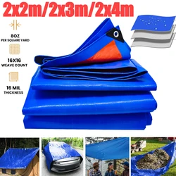 Large Tarpaulin Waterproof Heavy Duty 2mx2m/3m Tarp Rain Cover Reinforced Multipurpose Outdoor Garden Backyard Awning Canopy