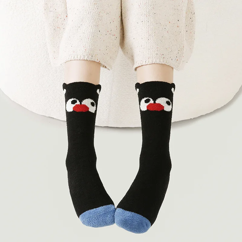 Thicken Children Socks Winter Velvet Socks Boys Girls Letter Stripe Funny Socks Warm