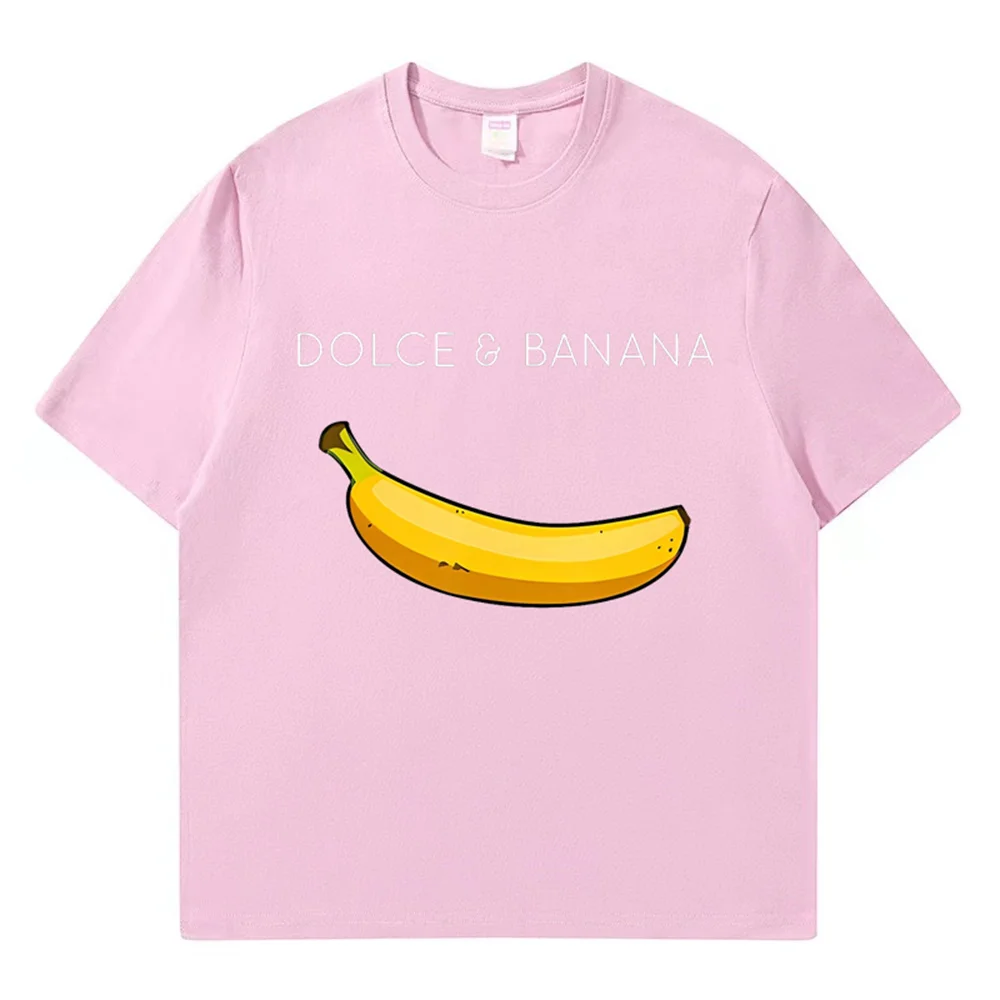 Banana Print Summer Fashion High Quality 100% cotton breathable Comfortable T-shirt Outdoor men\'s top casual fashion street wear