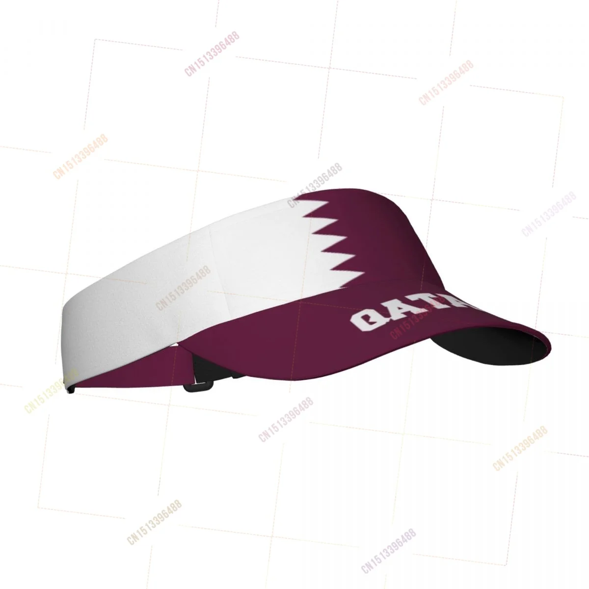 QATAR Flag Sunscreen Visor Cap Adjustable Breathable Sun Hats Unisex Sports for Beach Golf Tennis Outdoor