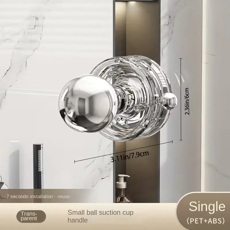 2 Stück Türgriffe mit Vakuum-Saugnapf, vielseitiger Schrankgriff, Möbel-Bedienwerkzeug, einfache Installation und sicheres Griffdesign