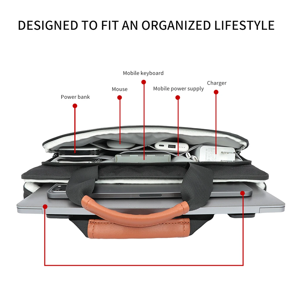 حقيبة يد للكمبيوتر المحمول حقيبة كتف كمبيوتر محمول لحقيبة ماك بوك 13 14 15.6 بوصة ماك بوك اير برو ASUS لينوفو ديل هواوي حقيبة #4