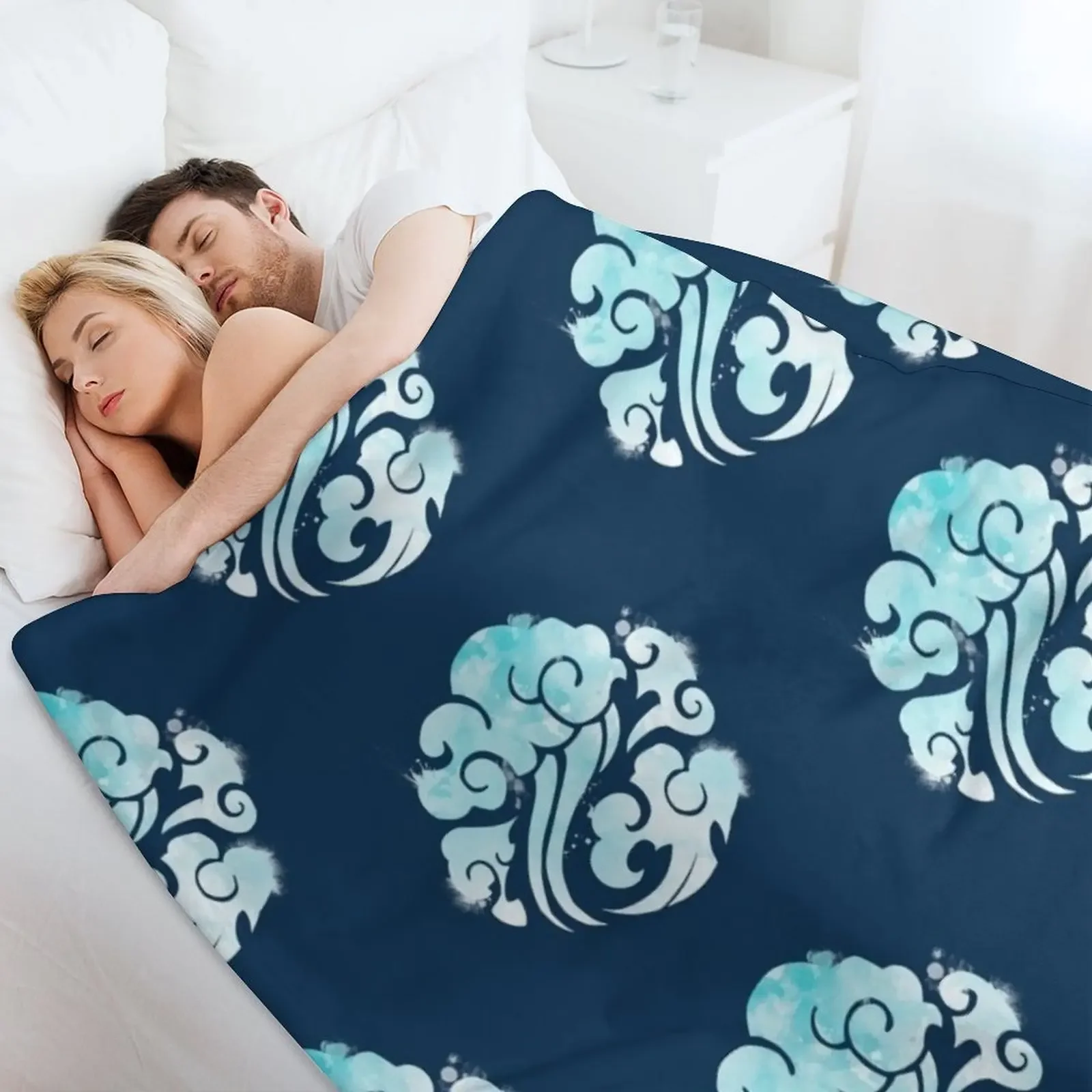 The Gusu Lan Sect in Watercolor Style Throw Blanket Soft Plush Plaid Luxury Throw Furrys Heavy Blankets
