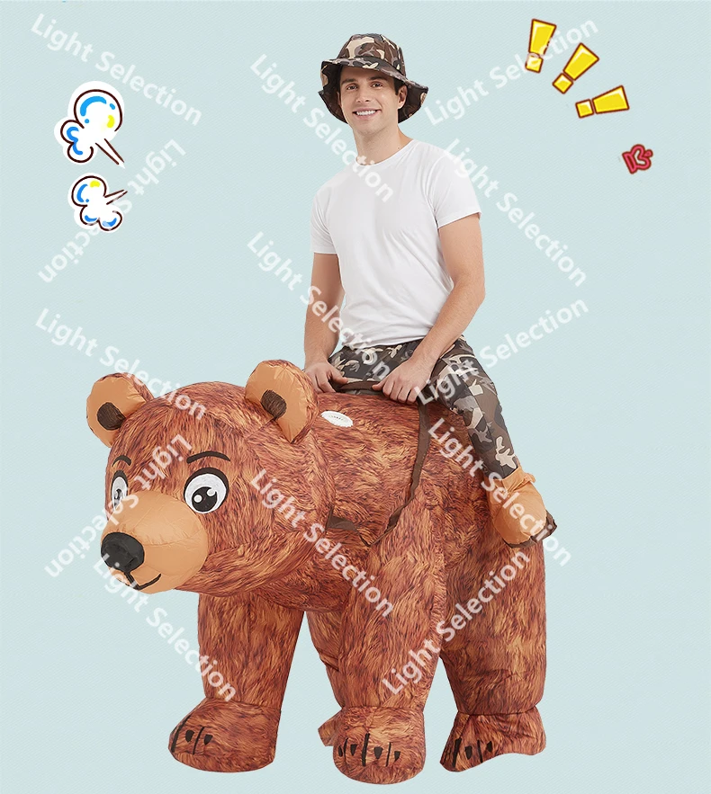 

Halloween show costumes adult funny funny walking animal mount doll props riding brown bear inflatable clothes
