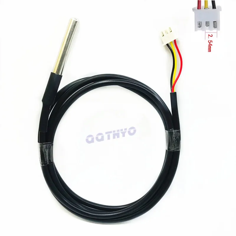 DS18B20 probe temperature sensor 1 Meter/3meters/5m Waterproof 18B20 Stainless steel package  2.54mm Terminal connection Cable