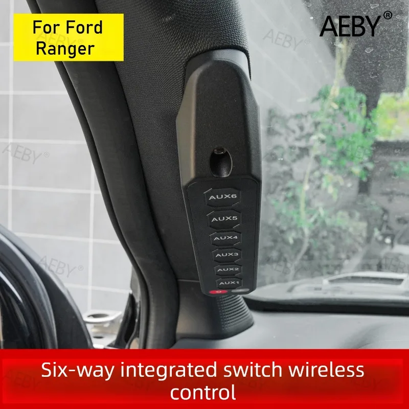 

For Ford Ranger 2022-2026 A-pillar 6-position wireless switch panel remote control,Six-way integrated switch,Car accessories