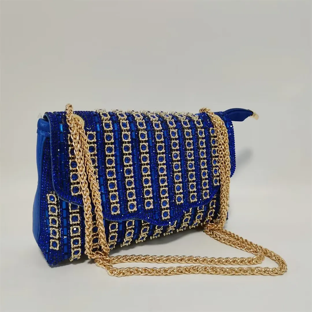 Bolso de cena de lujo con diamantes brillantes, bolso de hombro con cadena de alta calidad, bolso cuadrado pequeño con incrustación de diamantes