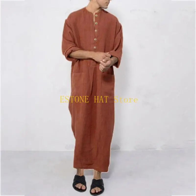 49MF Moyen-Orient Jubba Thobe Taille Caftan Musulman Robes Musulmanes Robe Musulmane Lâche