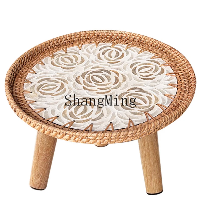 

ZYY rattan shell bay window coffee table picnic sofa small side table small round table