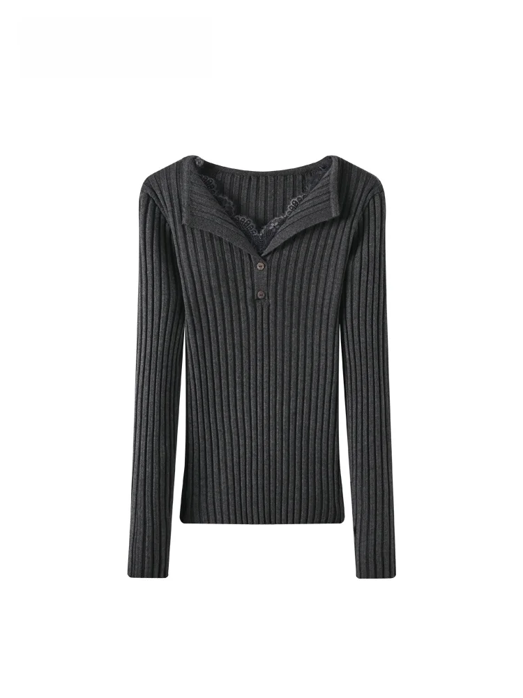 

CaraCLUB Lace Splice Long Sve Women's Base irt plus Size Inner Wear Faionable Autumn Winter New Sle Boting Top