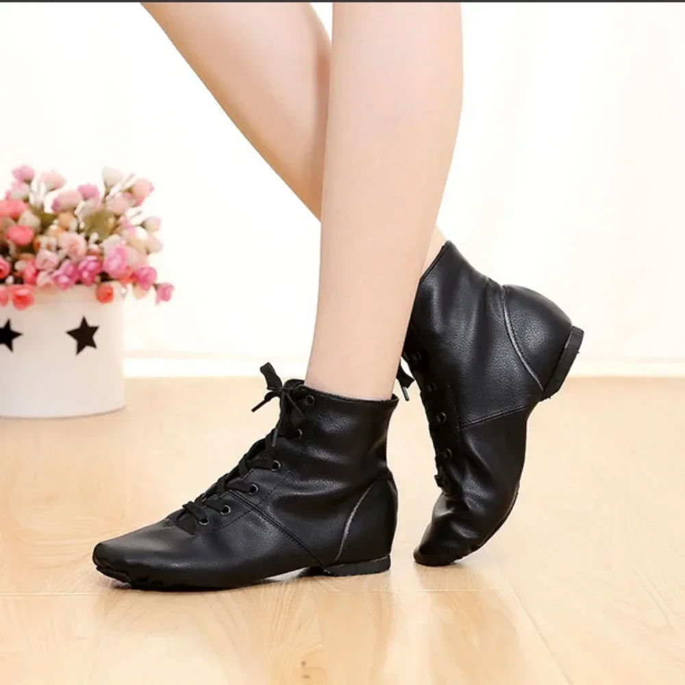 Dance Shoes PU High Top Jazz Dance Shoes Women's Soft Soled Dance Shoes 31-44 size