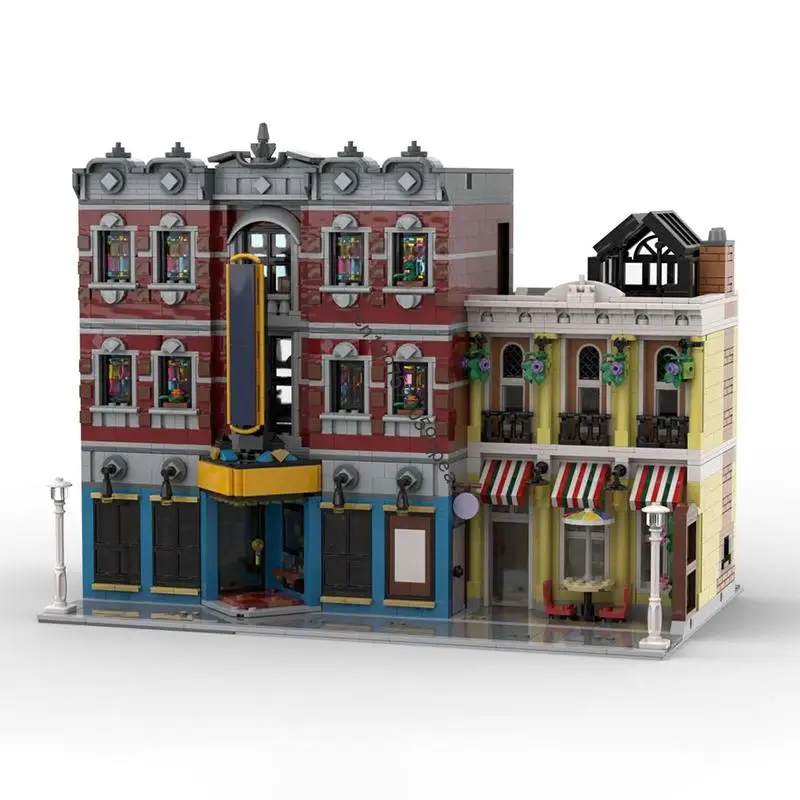 

New 3739Pcs City Hot Street View Moc Modular Big Jazz Club Model Custom Puzzle Diy Creative Ideas Kid Toys Birthday Gift 10312
