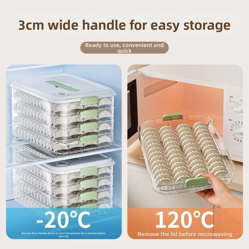 1/2/3/4/5 Layers Dumpling Storage Box Fresh Keeping Large Capacity Refrigerator Box Narrow Style Freezer Box Home Kitchen