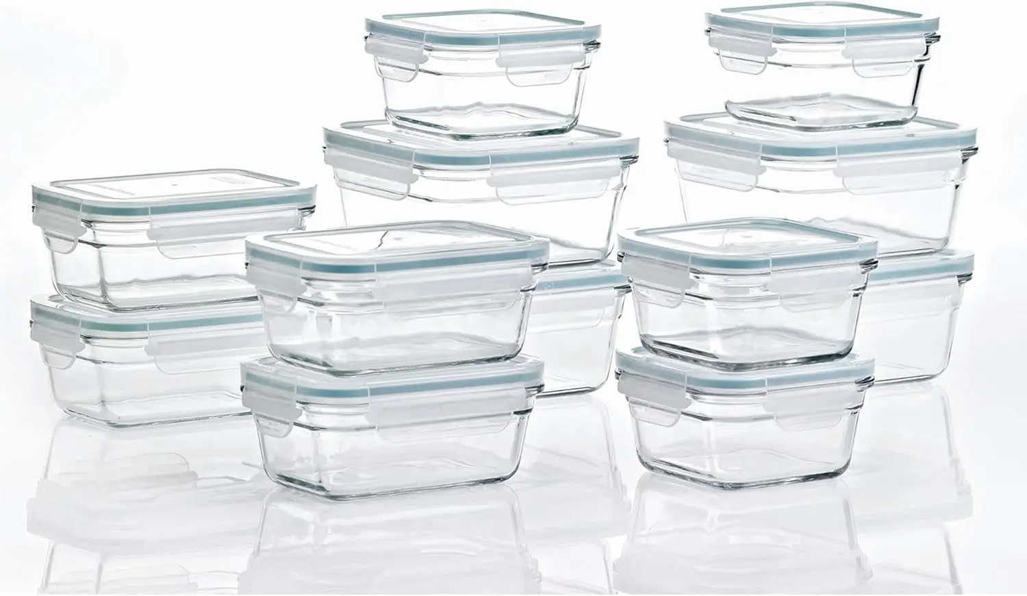 24 Piece Oven Microwave Safe Glass Food Storage Containers Set w/Lids