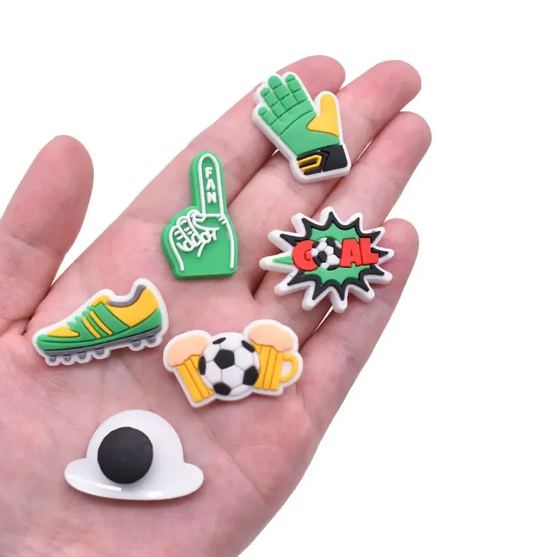 Soccer Football Sprot Shoe Charms for Crocs Accessories Charms Clogs Bubble Slides DIY Shoe Decoration Buckle Friends Party Gift