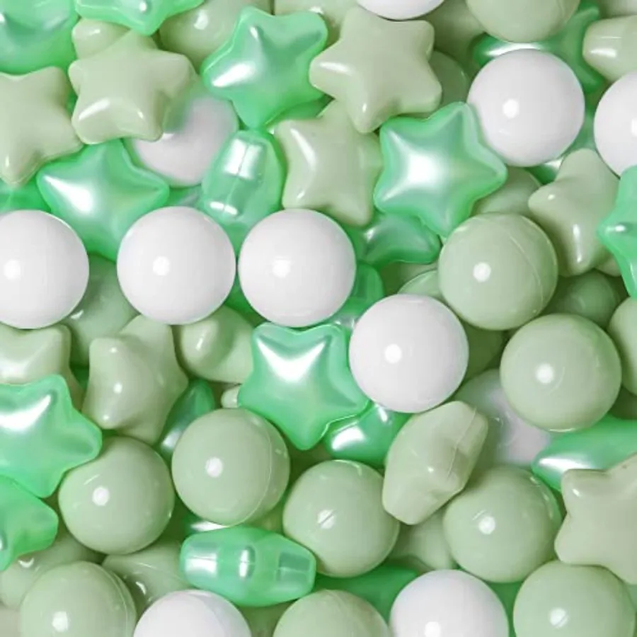 

Star Ball Pit Balls for Toddlers - Count Star Balls Different Shapes, Non-Toxic Plastic Balls for Safe Play, Boys Girls Festiva