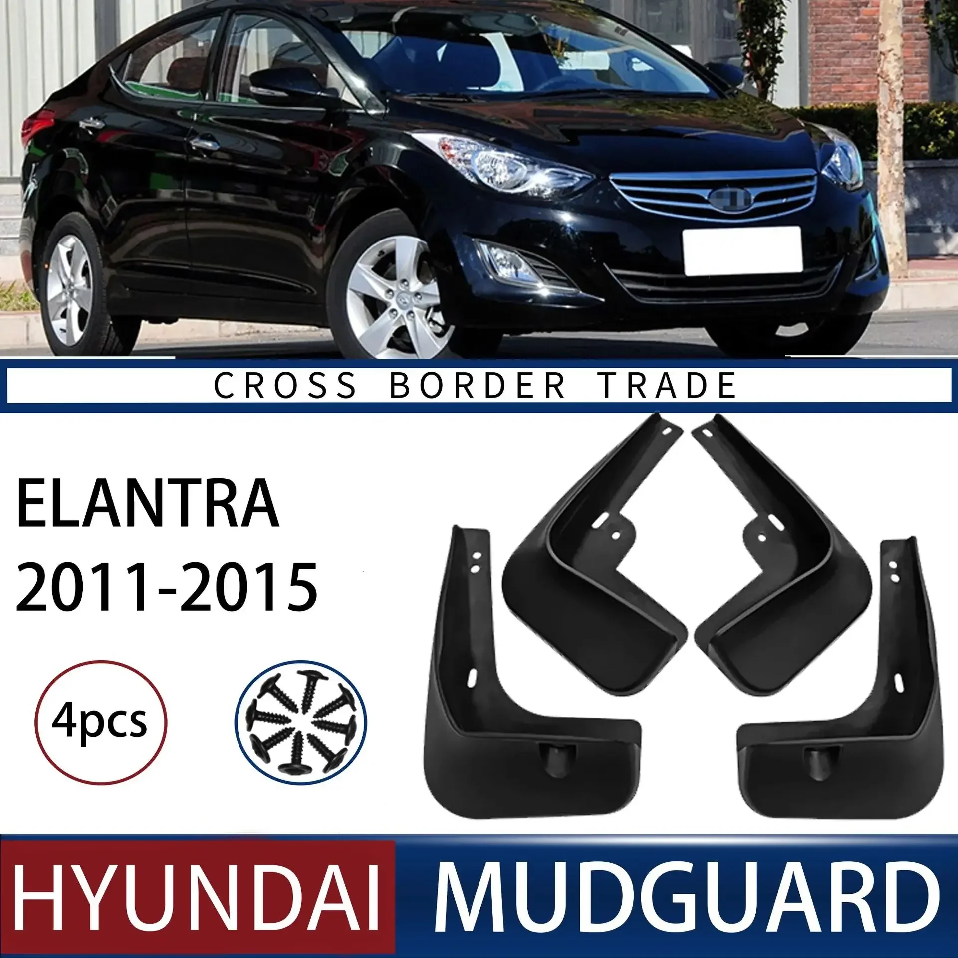 

FOR Hyundai Elantra 2011-2015 Car Molded Mud Flaps Splash Guards Mudguards Front Rear Styling Front Rear Car Accessories