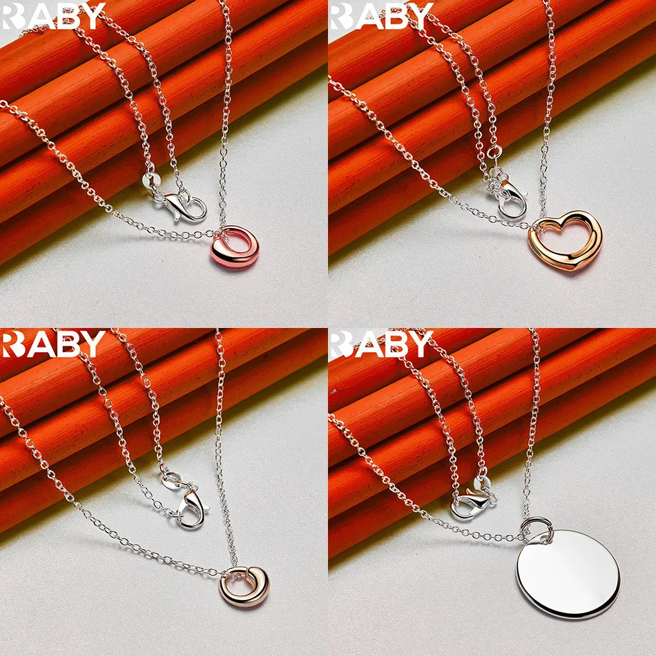 

URBABY 40-75cm 925 Sterling Silver Design Pendant Necklace For Women Men Charm Trend Birthday Gifts Fashion Party Fine Jewelry