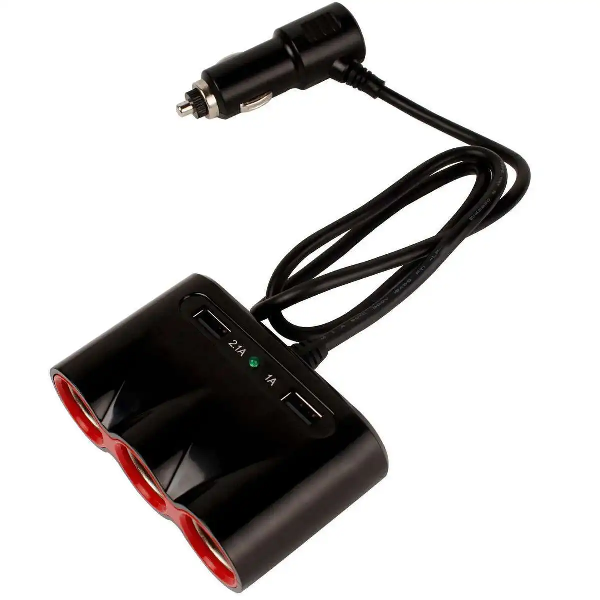 120W One Drag Three Vehicle Point Smoke Detector Both USB Vehicle Charger Automobile Distributor