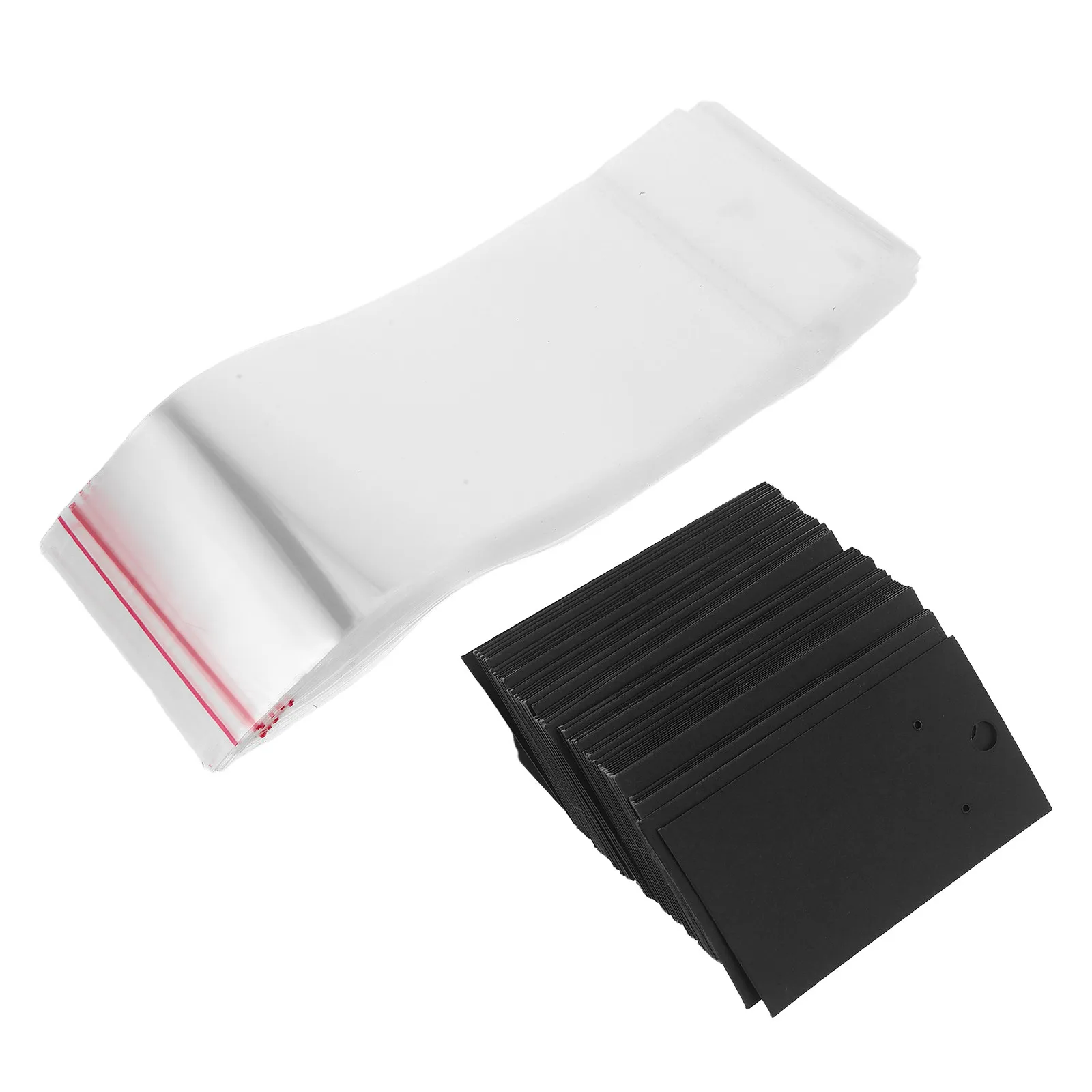 

100Sets Black Earring Display Card Packaging 9x5cm Transparent Bags Jewelry Packaging for Selling Retail Earrings Display Card