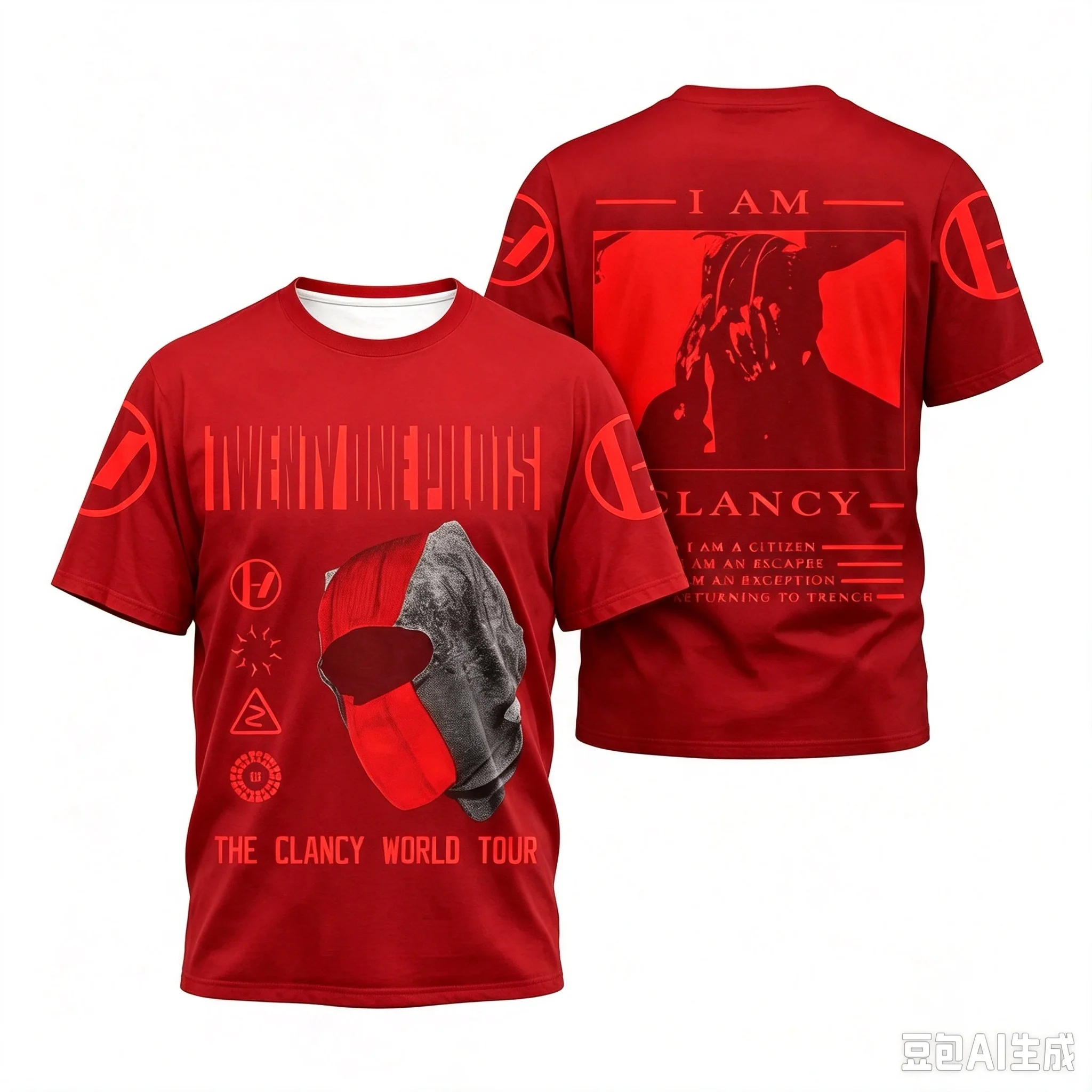 1pc Twenty One Pilots 2026 The Clancy Tour T Shirt 2026 Summer Unisex Men Women Kids Summer Streetwear Casual Short Sleeve Tops - view 3