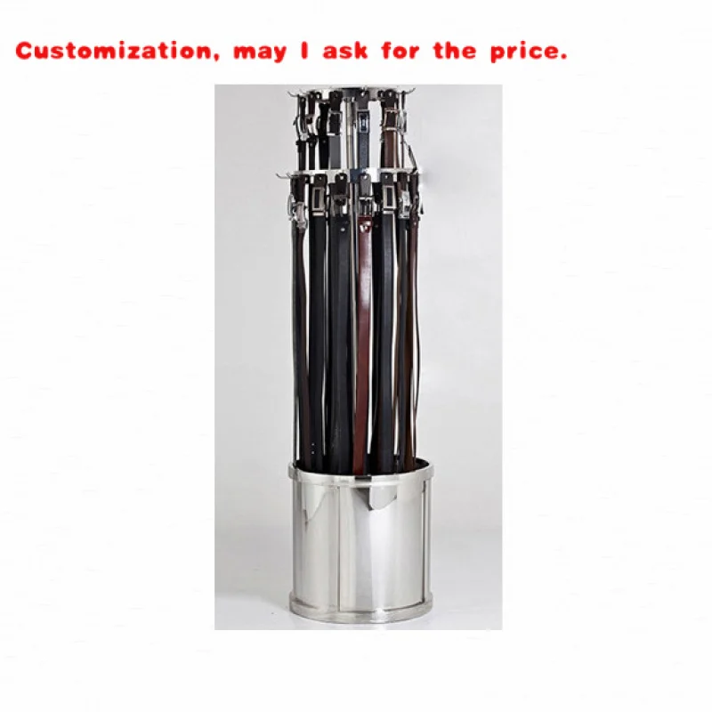 custom.Hot Sale Custom Metal Belt Stand Display High Quality Floor Standing Belt Display Rack Option