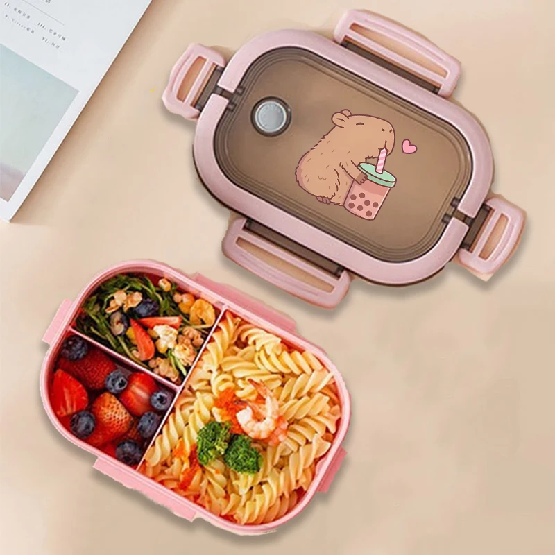 Capybara Bento Lunch Box Anime Animali Stampa Contenitori per alimenti Scuola per bambini Picnic Lunchbox Ragazzi Ragazze Custodie per cena da ufficio