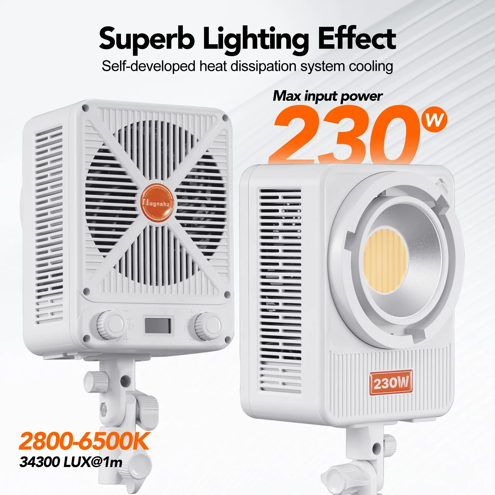 230W Photo Studio Light LED Video Photography Continuous Lighting Bi-color 2700k-6500k Bowens Mount Manual App Control Spotlight