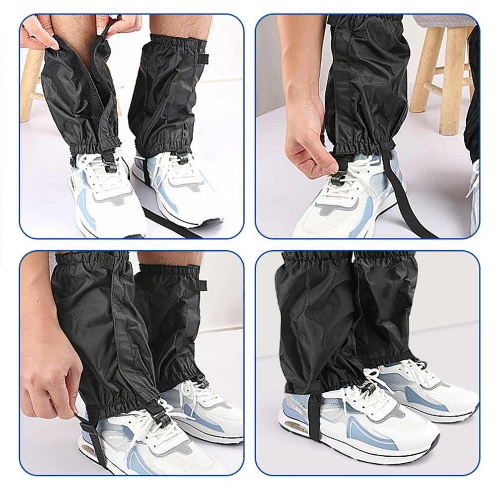 للجنسين في الهواء الطلق غطاء للقدم الثلوج مقاوم للماء يغطي الرجل الجراميق التمهيد غطاء الحذاء للمشي في الهواء الطلق المشي تسلق الصيد #5