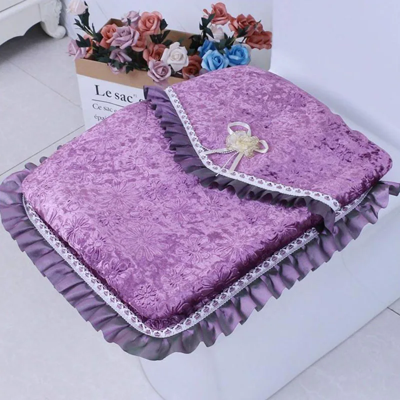 2/3 Piece Set Buckle Type Toilet Cover Rectangular Waterproof Toilet Cover Dust-proof Storage Universal Toilet Seat Cushion