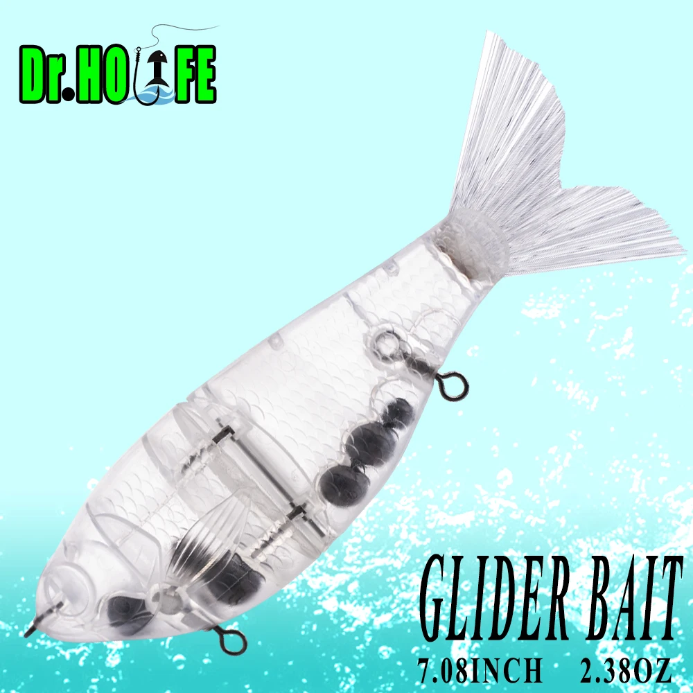 

Dr.Holife 5PCS/LOT Big Game Glider Bait Unpainted Glider Blanks Lure 18CM 67.5G Broom Tail Artificial Hard Bait For DIY Lures
