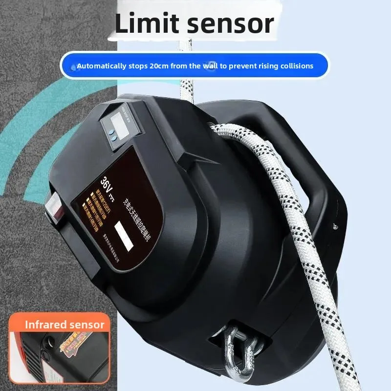 For Rechargeable Electric Rope Climbing Machine Lithium Battery Hoist Portable Household Wireless Remote Control Small Crane