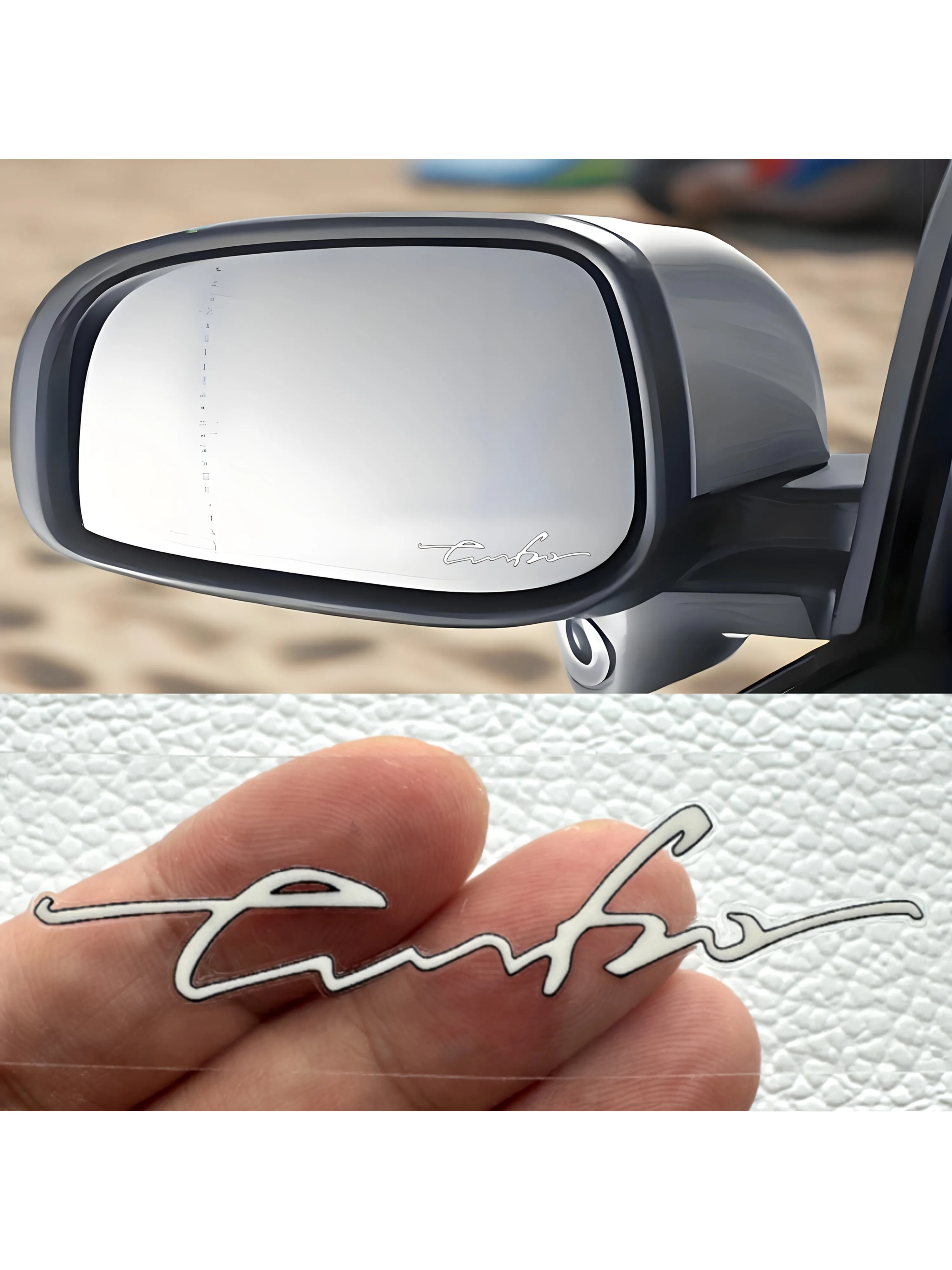 AliExpress NONE 4PCS/SET White Carbon Script Vinyl Car Sticker Self-Adhesive Waterproof Removable for Vehicle Rearview Mirror Decor