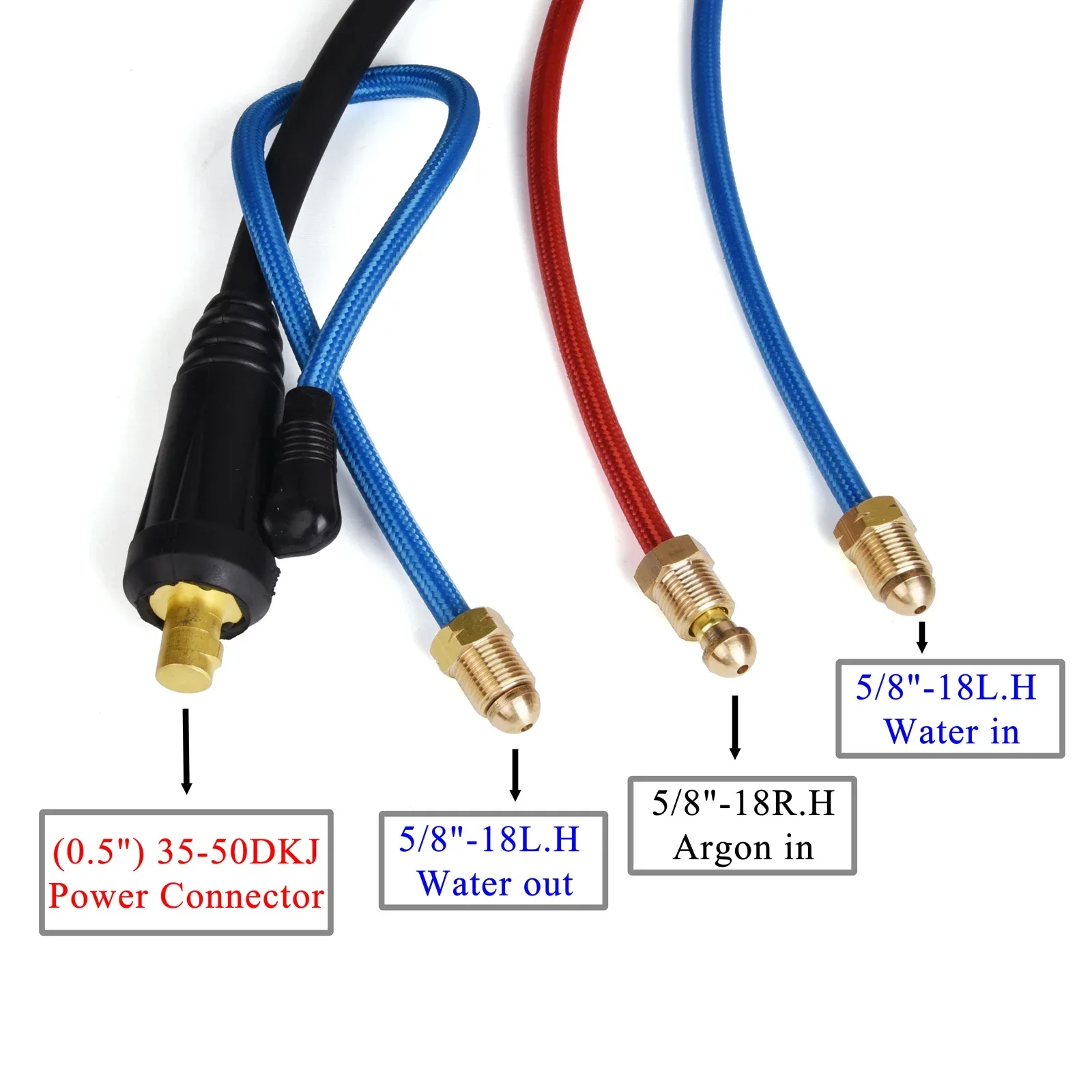 350A Professional WP18 WP18F Water Cooled TIG Welding Torch 4m 35-50 Euro Connector 13FT Water Cooled Series