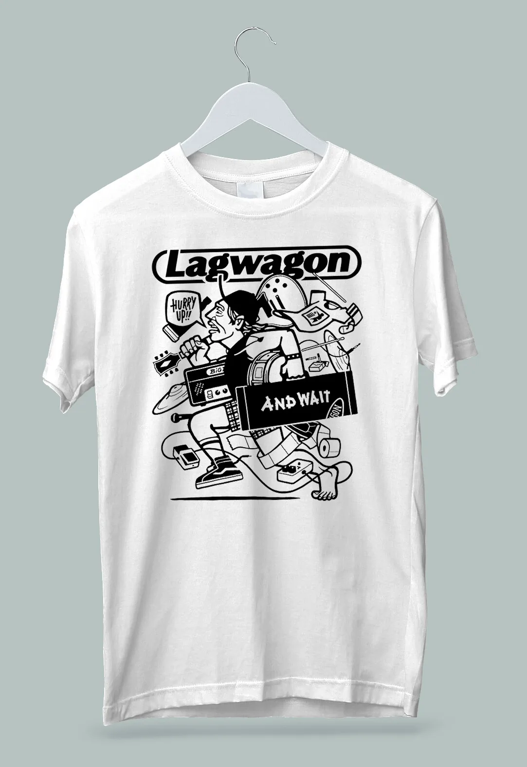 Vtg And Wait By Lagwagon Band Heavy Cotton White Full Size T Shirt Mm1184