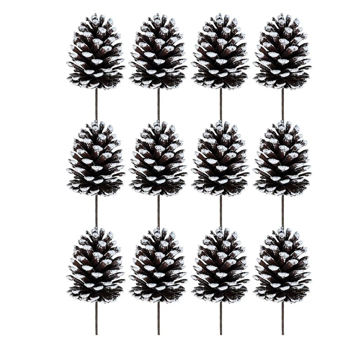 

12Pcs Natural Pine Cone Picks Christmas Pinecone Sprays Medium Pinecones Picks with Wired Stems 8.3 Inch Tall for Xmas,B