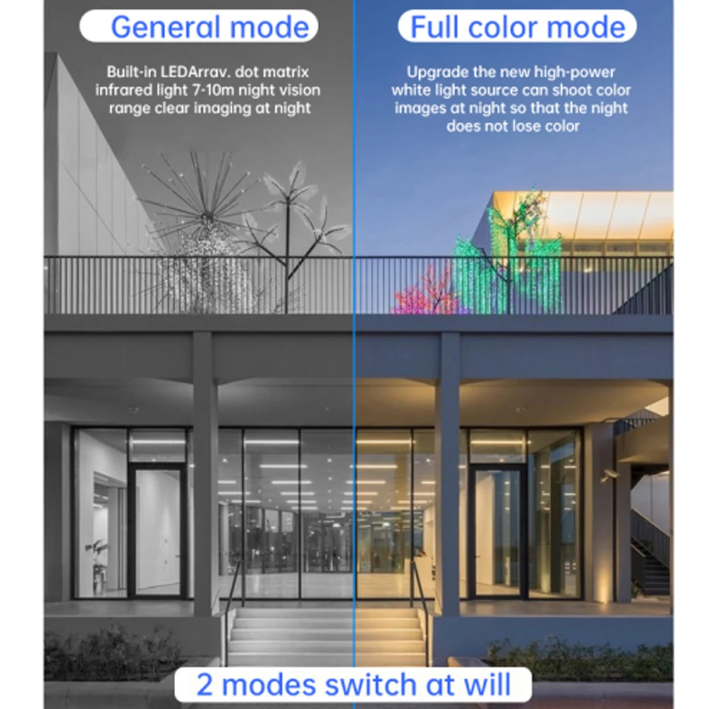 Tuya-Foco de detección de movimiento PIR para exteriores, cámara de sirena de vigilancia CCTV con visión nocturna a Color, batería de 3MP, WiFi,