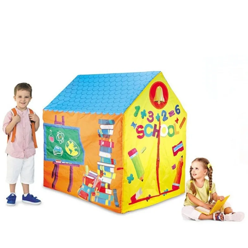 Tenda giocattolo pieghevole per bambini tenda per bambini Cosplay Game House School House tenda Indoor Outdoor Playroom tenda portatile regali di compleanno per bambini