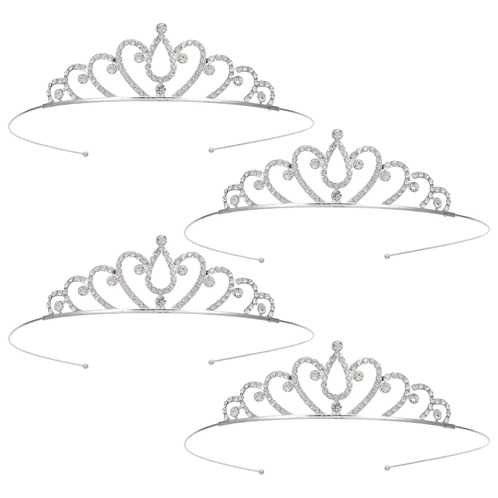 

4pcs Girls Princess Elegant Lightweight Birthday Party Dress Up Tiara Hairband For Toddler Performance Cosplay Halloween Daily