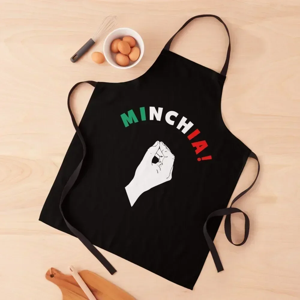 

Minchia With Hand Gesture - Funny Italian Slang Apron Cooking Things For Kitchen Kitchen Tools Accessories Apron