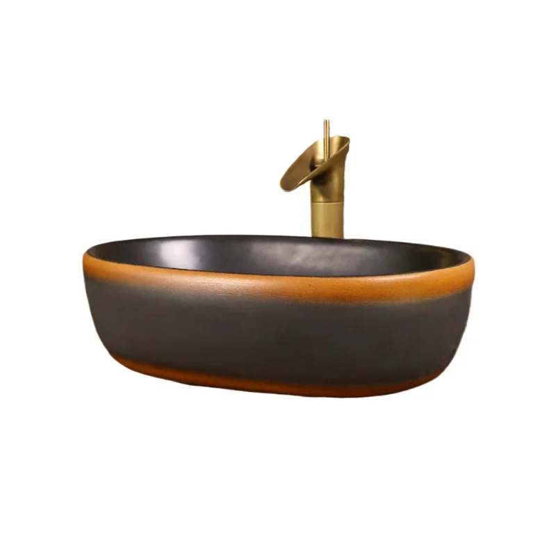 

Китайская ретро керамическая ручная стирка Китайское искусство умывальник овальная раковина