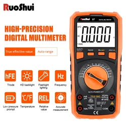 RuoShui 97 multimetro Auto Range Professional Intelligent Data Hold OHM NCV Tester misuratore di tensione Ac amperometro torcia Tranistor