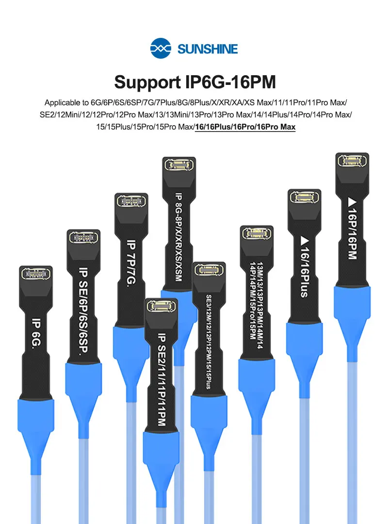 

SUNSHINE SS-905 SE IP6G-16PM Phone Power Cable for iPhone 6-16PM Battery-Free Boot FPC Anti-Bend, Smart Burn Protection