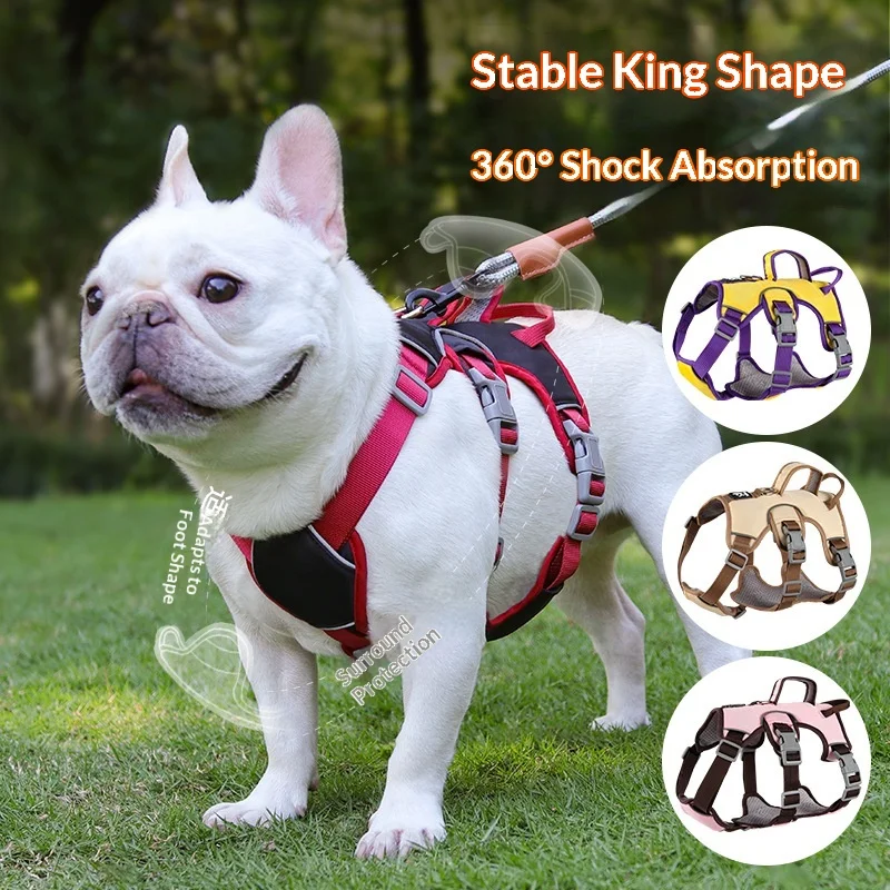 Dog Leash for Large Dogs Three-Section Dog Harness to Prevent Escape Pet Harness Vest-Style