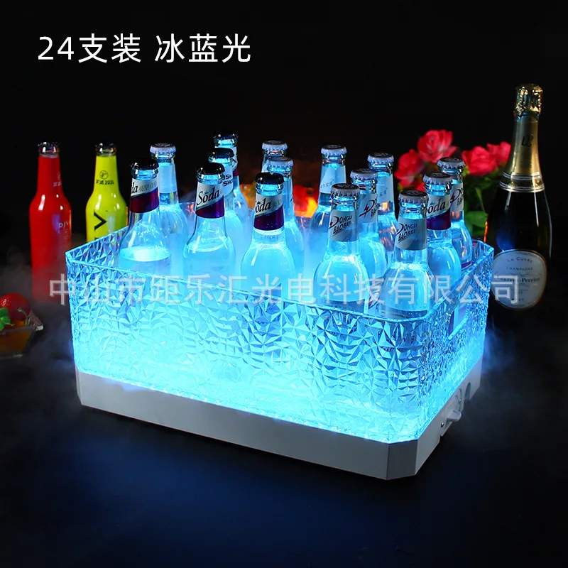 

Bar Diamond Glowing Ice Buckets 12 24 KTV Beer Acrylic Champagne Frame Ice