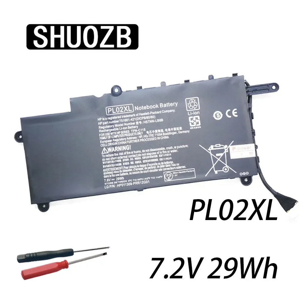 SHUOZB PL02XL Laptop Battery For HP Pavilion 11 X360 11-n010dx 11-n000snx 11-N014TU 11-N030TU 751681-421 HSTNN-LB6B HSTNN-DB6B