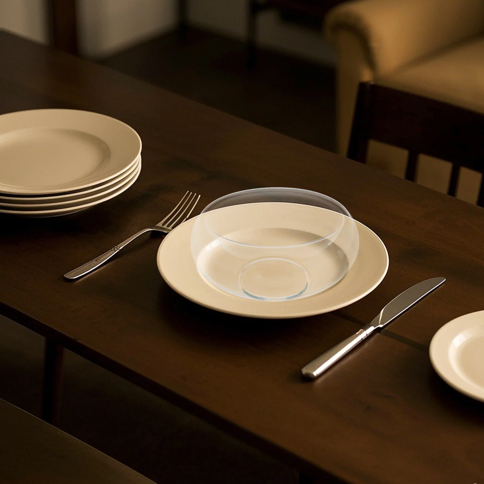 

Creative Molecular Cuisine Transparent Glass Salad Bowl Delicate Rounded Heat Cold Resistant Fruit Bowl