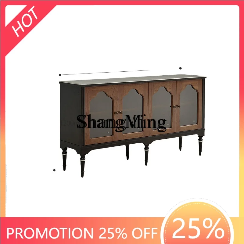 

ZYY premium simple home modern retro style solid wood living room storage cabinet medium antique dining side cabinet